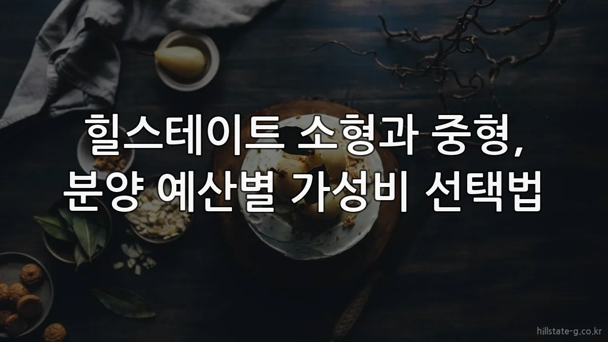 힐스테이트 소형과 중형, 분양 예산별 가성비 선택법