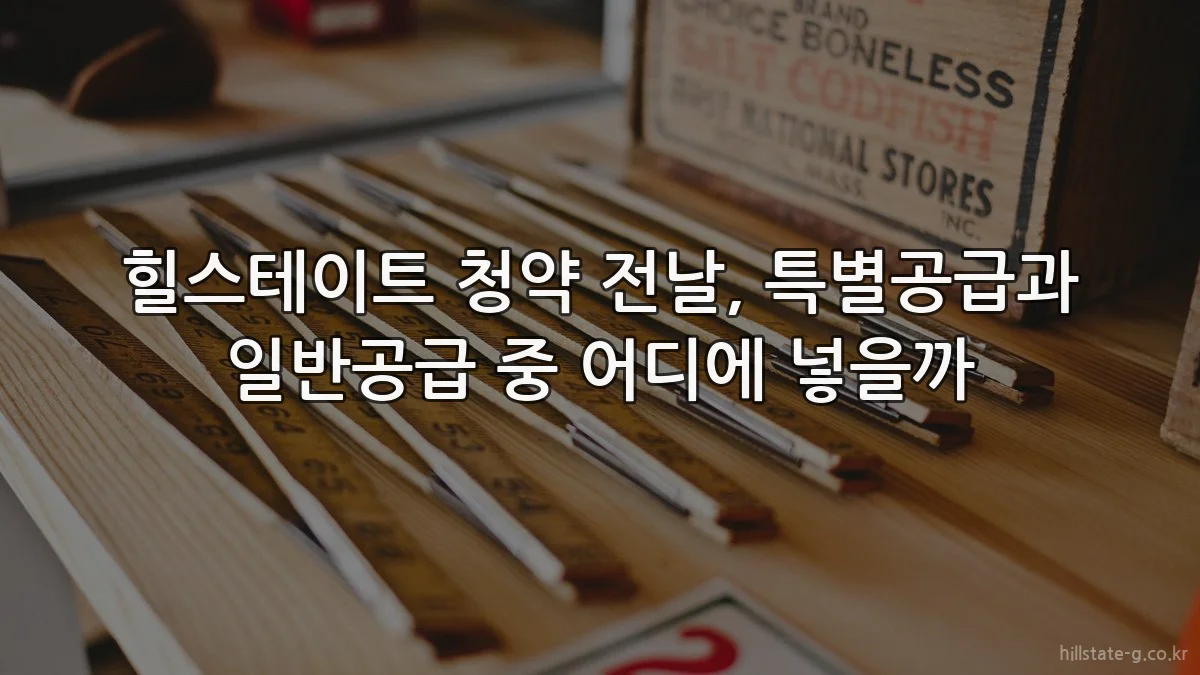 힐스테이트 청약 전날, 특별공급과 일반공급 중 어디에 넣을까