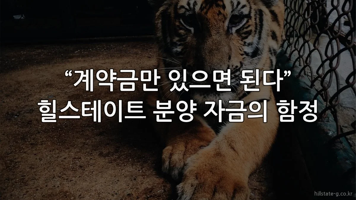 “계약금만 있으면 된다” 힐스테이트 분양 자금의 함정
