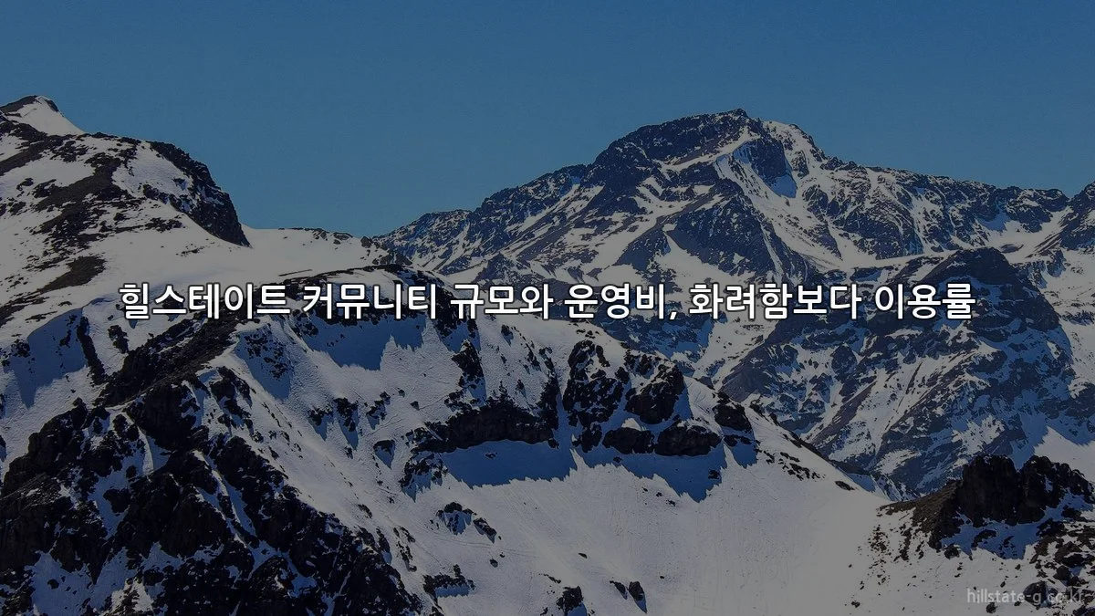 힐스테이트 커뮤니티 규모와 운영비, 화려함보다 이용률