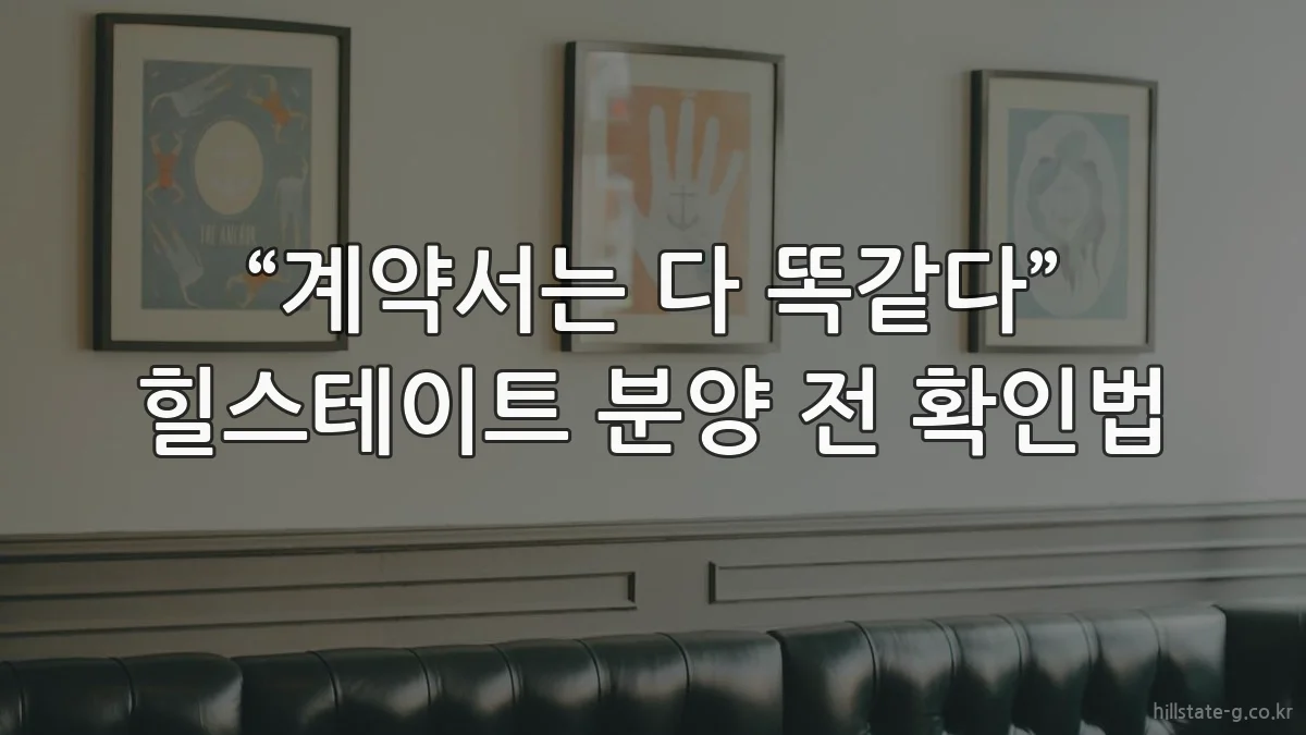“계약서는 다 똑같다” 힐스테이트 분양 전 확인법