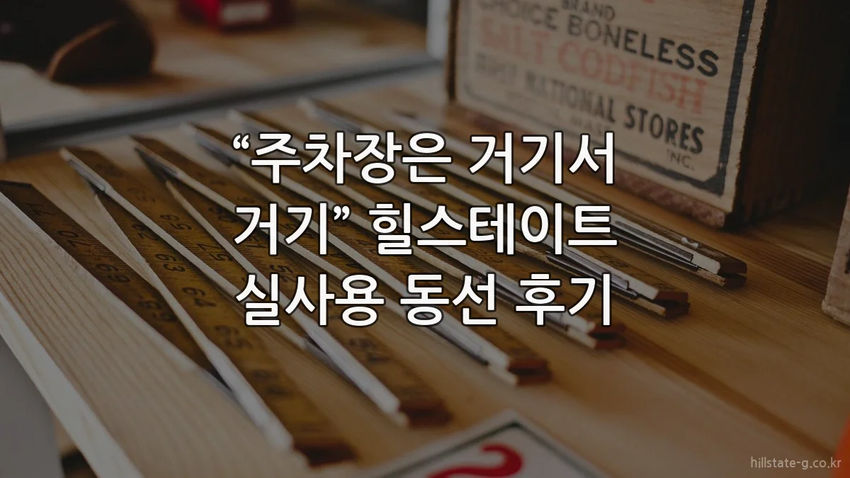 “주차장은 거기서 거기” 힐스테이트 실사용 동선 후기