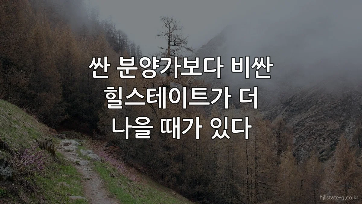 싼 분양가보다 비싼 힐스테이트가 더 나을 때가 있다