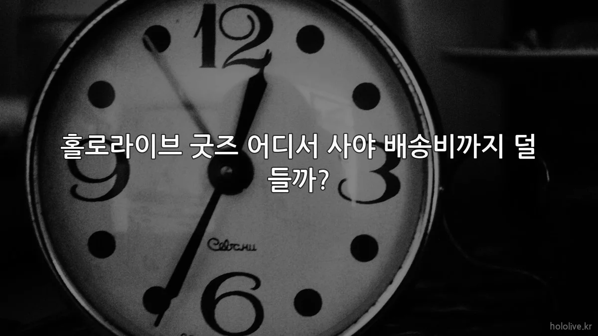 홀로라이브 굿즈 어디서 사야 배송비까지 덜 들까?