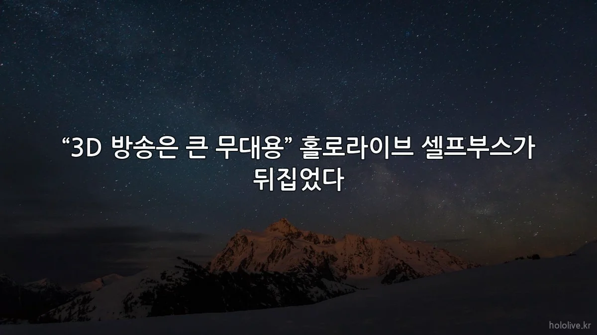 “3D 방송은 큰 무대용” 홀로라이브 셀프부스가 뒤집었다