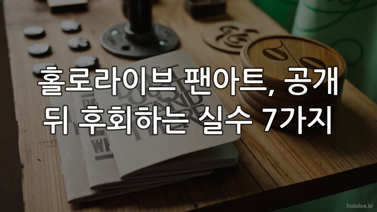 홀로라이브 팬아트, 공개 뒤 후회하는 실수 7가지