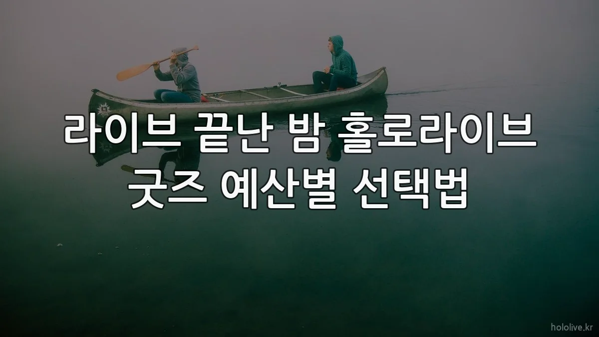라이브 끝난 밤 홀로라이브 굿즈 예산별 선택법