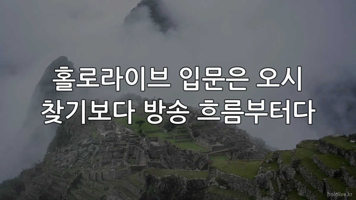 홀로라이브 입문은 오시 찾기보다 방송 흐름부터다