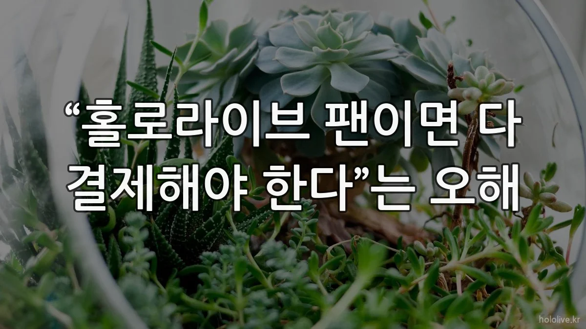 “홀로라이브 팬이면 다 결제해야 한다”는 오해