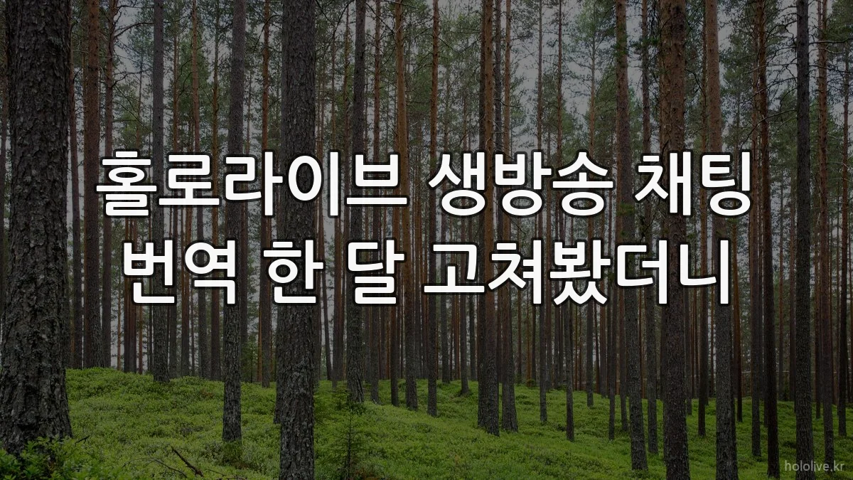 홀로라이브 생방송 채팅 번역 한 달 고쳐봤더니