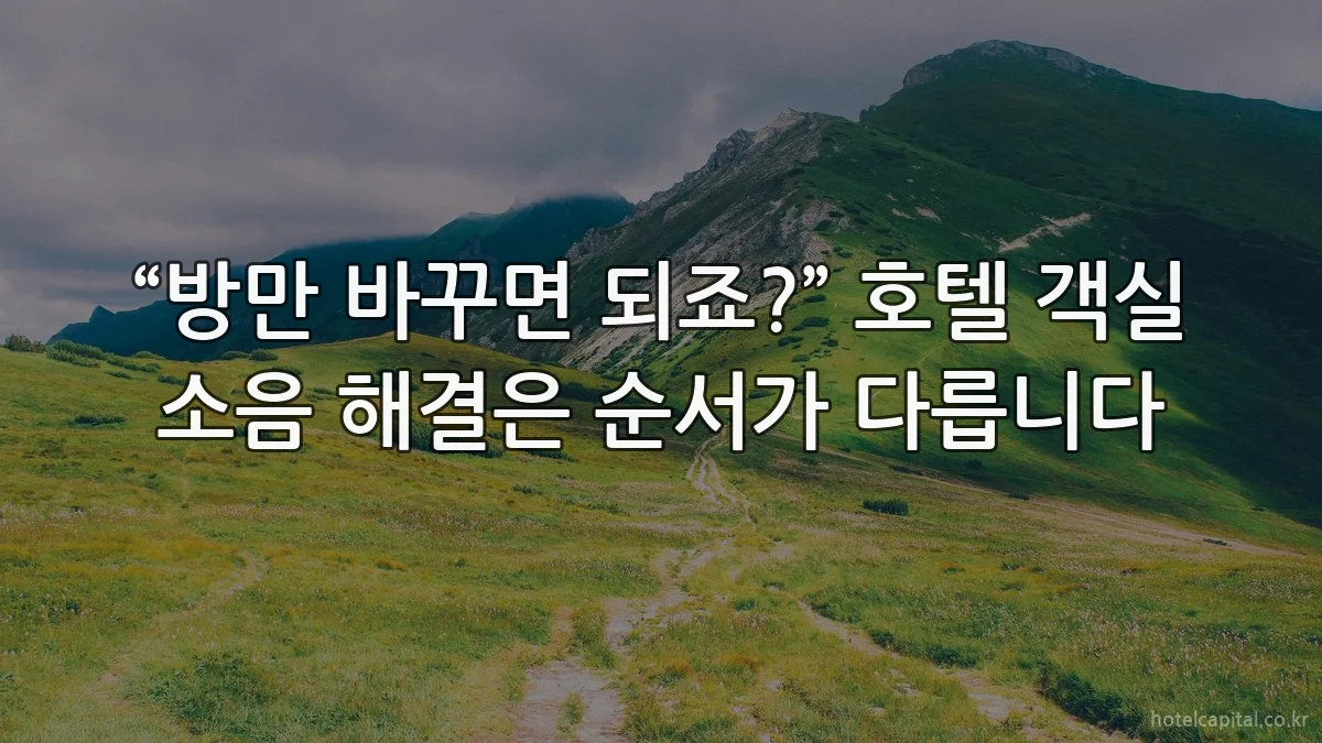“방만 바꾸면 되죠?” 호텔 객실 소음 해결은 순서가 다릅니다