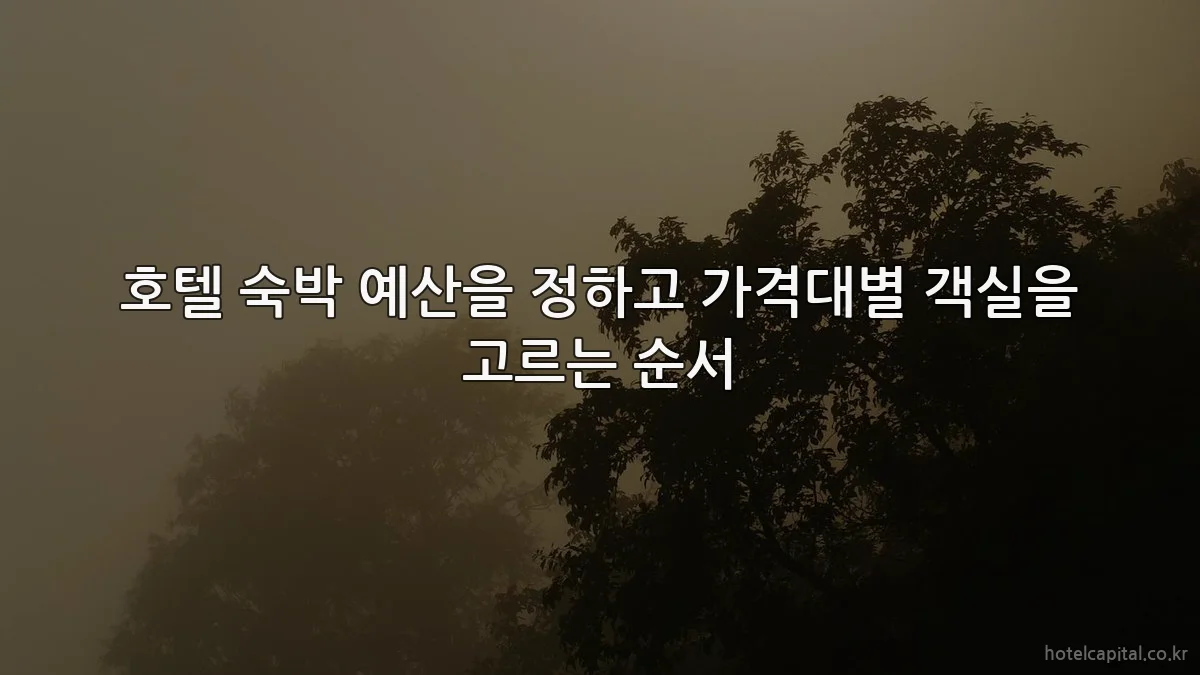 호텔 숙박 예산을 정하고 가격대별 객실을 고르는 순서