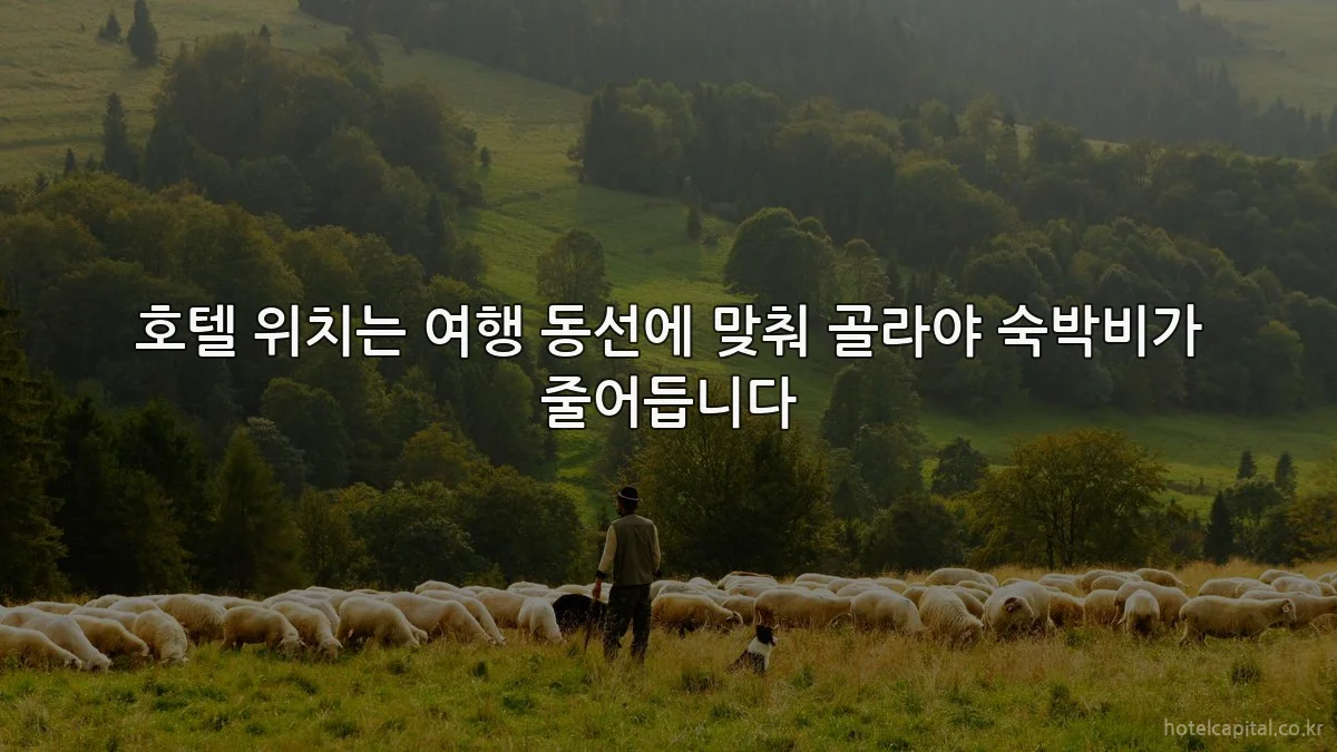 호텔 위치는 여행 동선에 맞춰 골라야 숙박비가 줄어듭니다