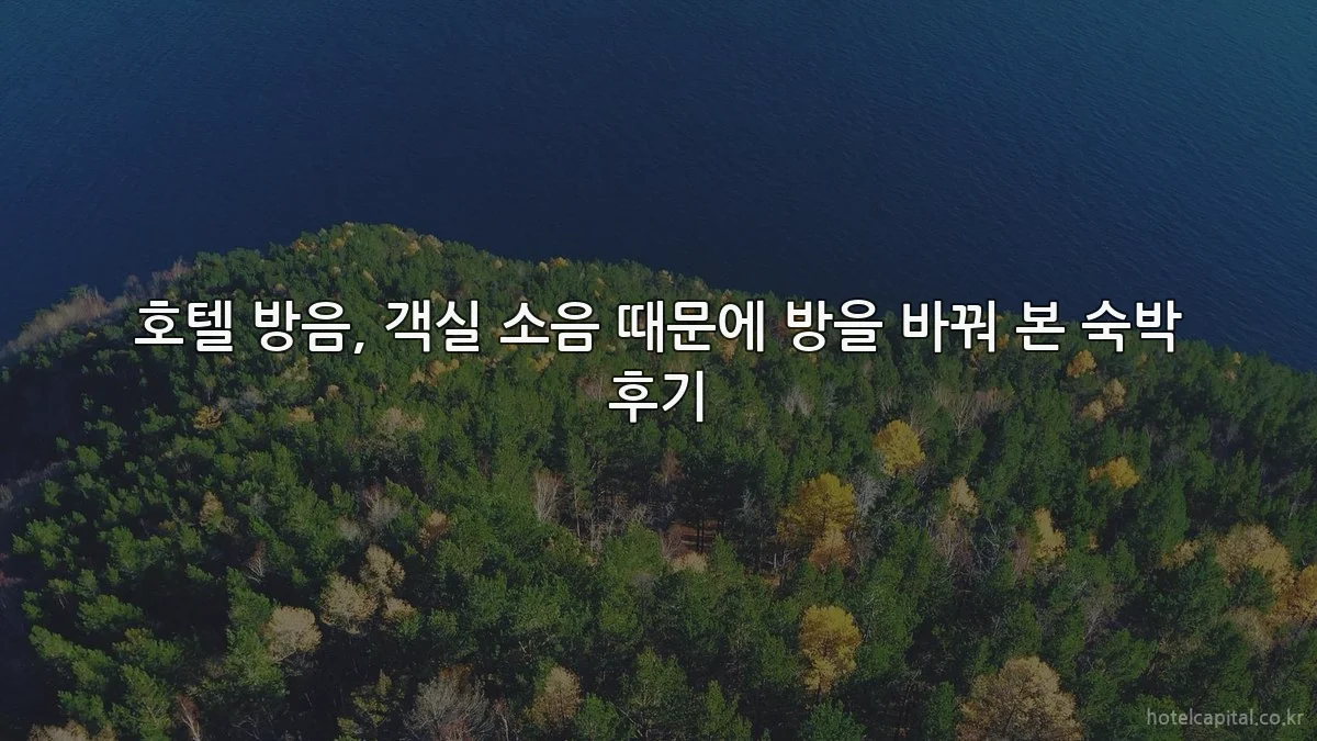 호텔 방음, 객실 소음 때문에 방을 바꿔 본 숙박 후기
