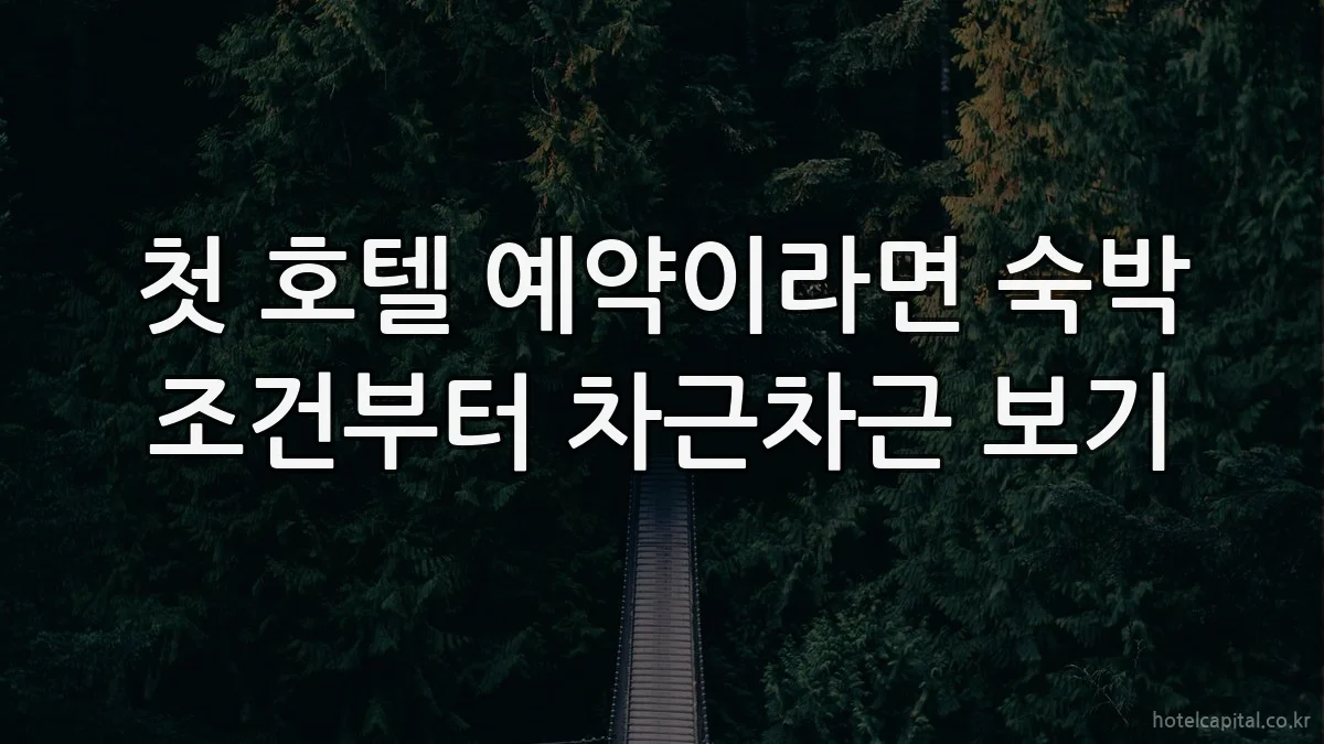 첫 호텔 예약이라면 숙박 조건부터 차근차근 보기