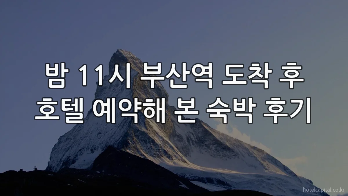 밤 11시 부산역 도착 후 호텔 예약해 본 숙박 후기