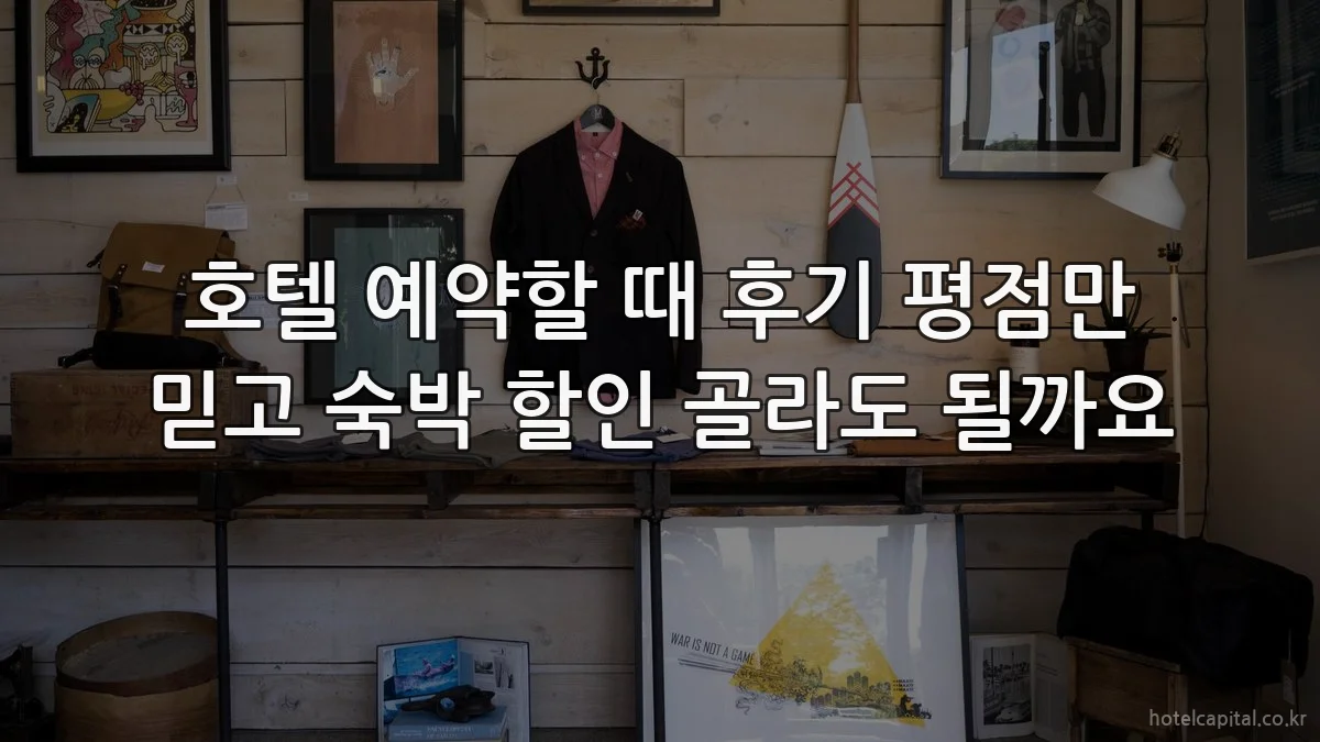 호텔 예약할 때 후기 평점만 믿고 숙박 할인 골라도 될까요