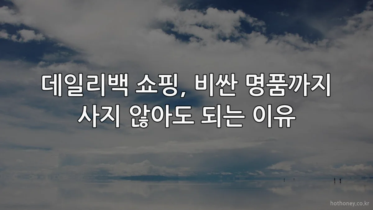데일리백 쇼핑, 비싼 명품까지 사지 않아도 되는 이유