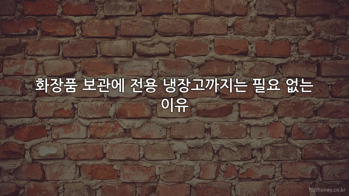 화장품 보관에 전용 냉장고까지는 필요 없는 이유