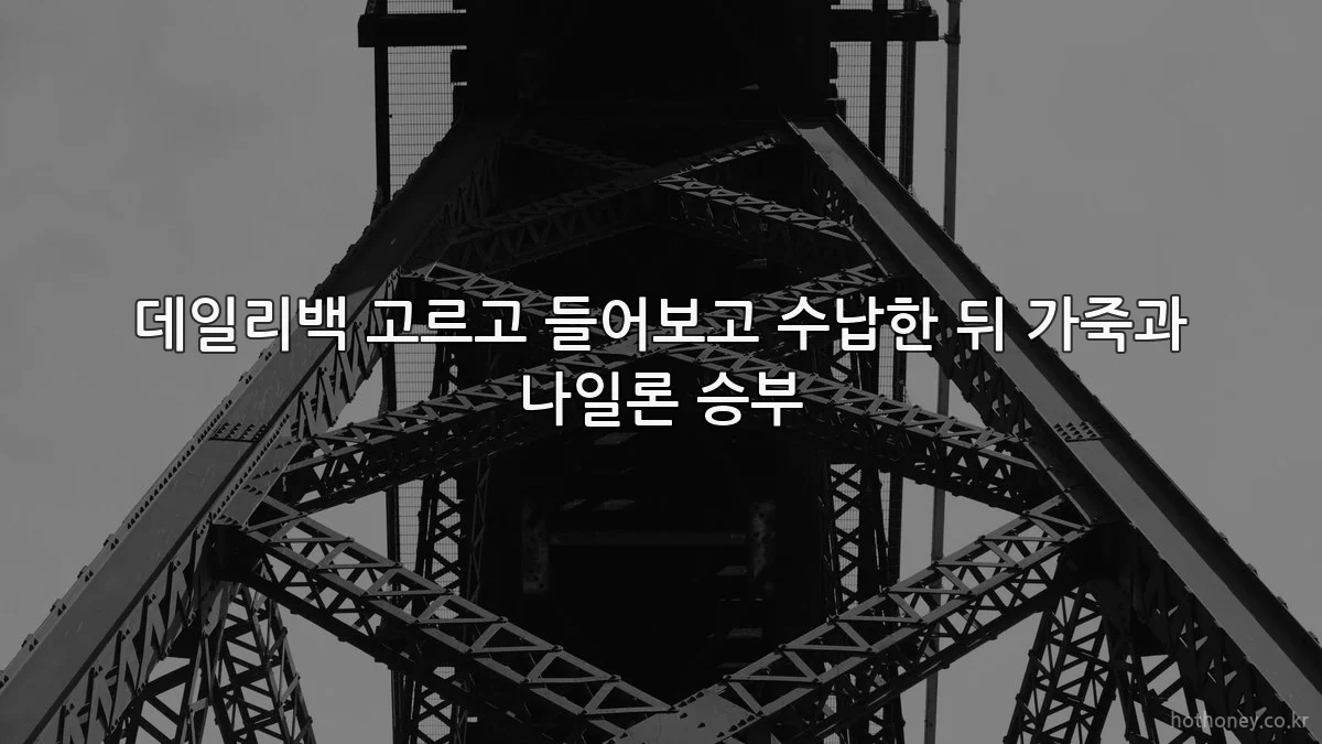 데일리백 고르고 들어보고 수납한 뒤 가죽과 나일론 승부