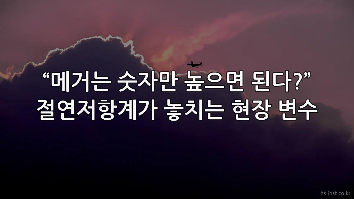 “메거는 숫자만 높으면 된다?” 절연저항계가 놓치는 현장 변수