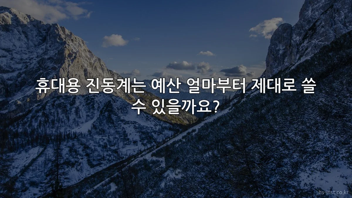 휴대용 진동계는 예산 얼마부터 제대로 쓸 수 있을까요?
