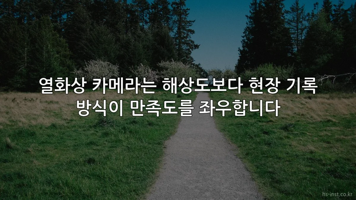 열화상 카메라는 해상도보다 현장 기록 방식이 만족도를 좌우합니다