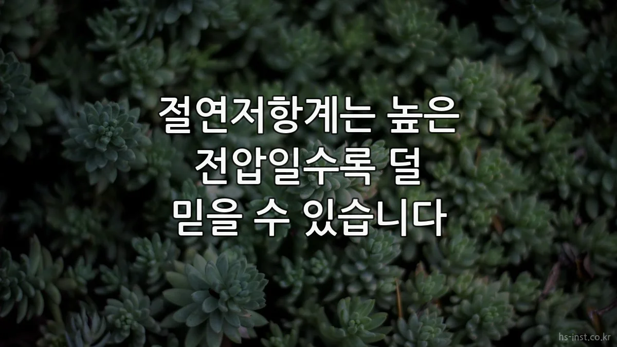 절연저항계는 높은 전압일수록 덜 믿을 수 있습니다