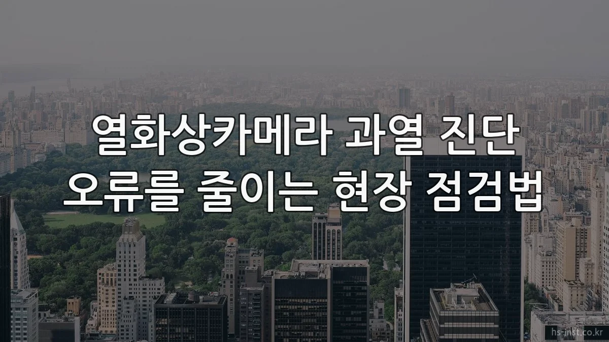 열화상카메라 과열 진단 오류를 줄이는 현장 점검법
