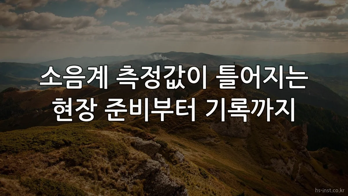 소음계 측정값이 틀어지는 현장 준비부터 기록까지
