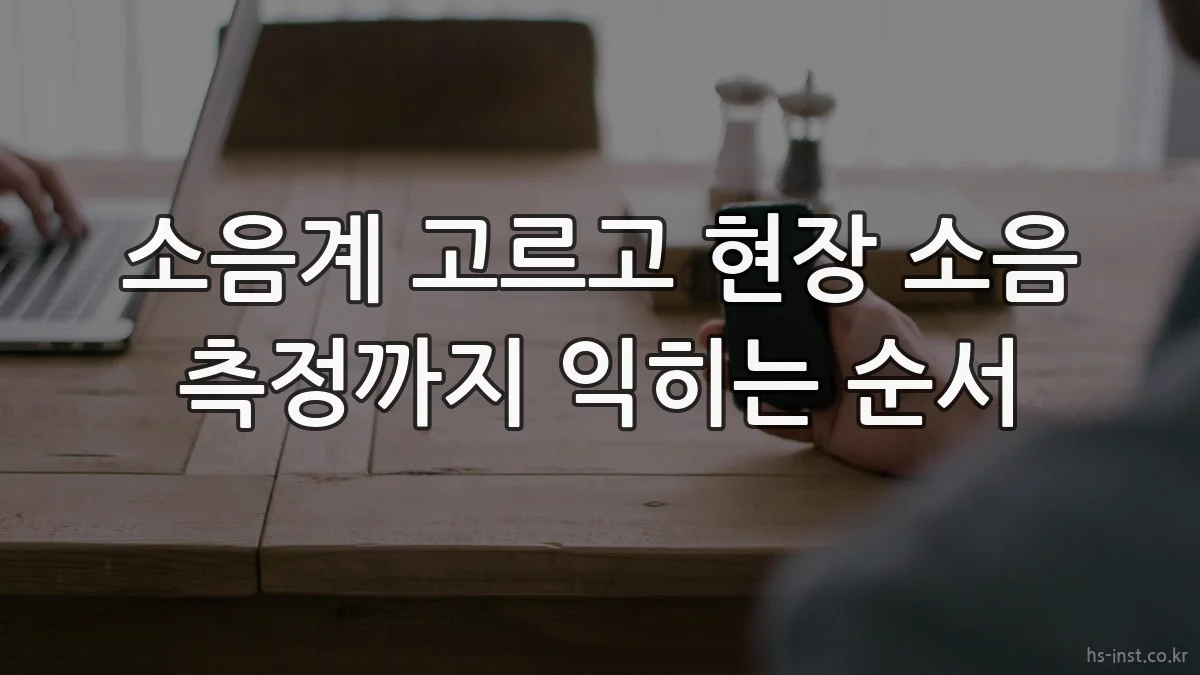 소음계 고르고 현장 소음 측정까지 익히는 순서