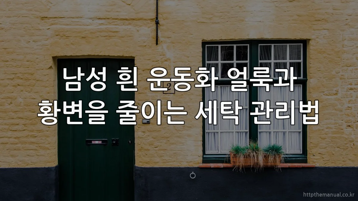 남성 흰 운동화 얼룩과 황변을 줄이는 세탁 관리법