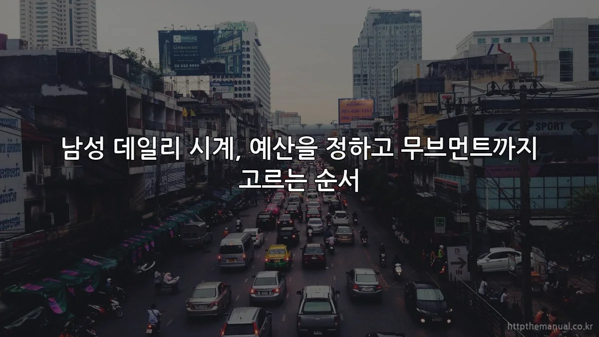 남성 데일리 시계, 예산을 정하고 무브먼트까지 고르는 순서