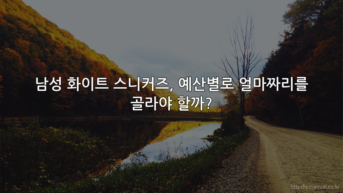 남성 화이트 스니커즈, 예산별로 얼마짜리를 골라야 할까?