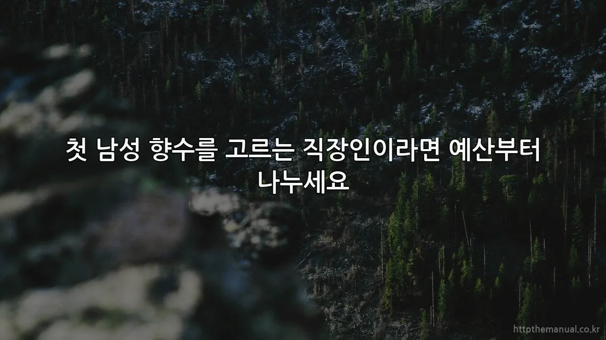 첫 남성 향수를 고르는 직장인이라면 예산부터 나누세요