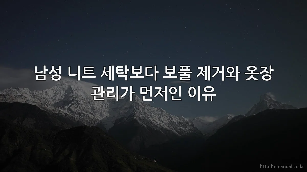남성 니트 세탁보다 보풀 제거와 옷장 관리가 먼저인 이유