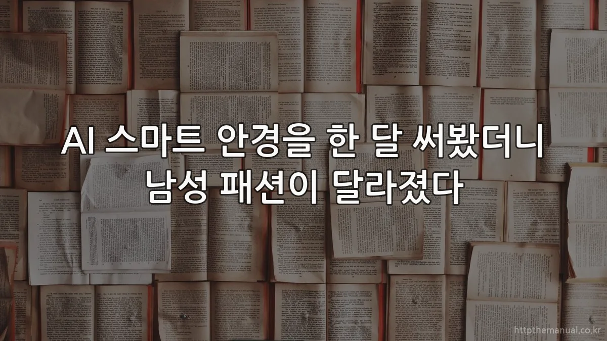 AI 스마트 안경을 한 달 써봤더니 남성 패션이 달라졌다