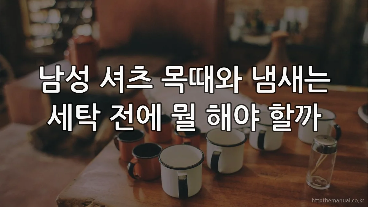 남성 셔츠 목때와 냄새는 세탁 전에 뭘 해야 할까