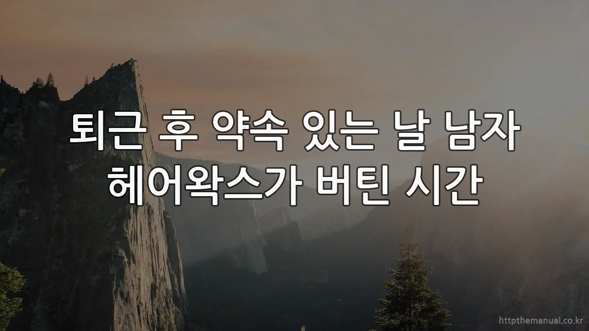 퇴근 후 약속 있는 날 남자 헤어왁스가 버틴 시간