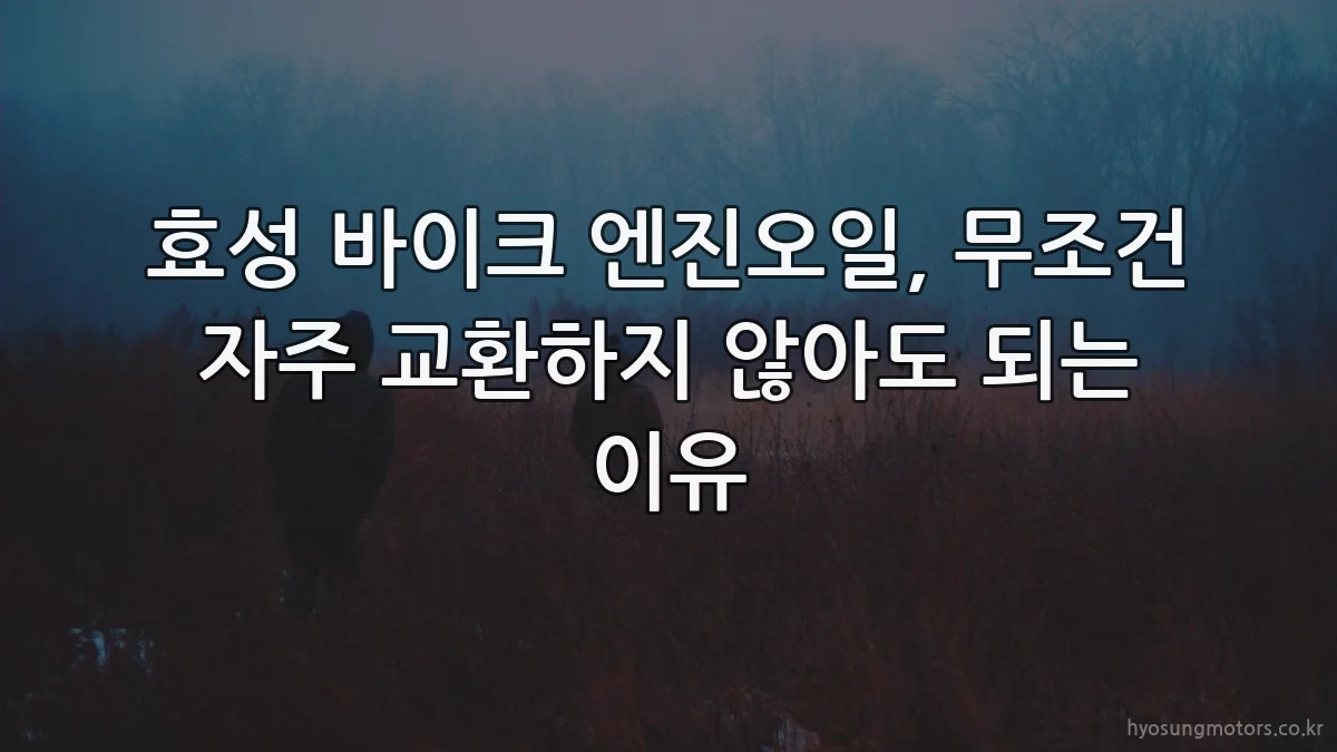 효성 바이크 엔진오일, 무조건 자주 교환하지 않아도 되는 이유