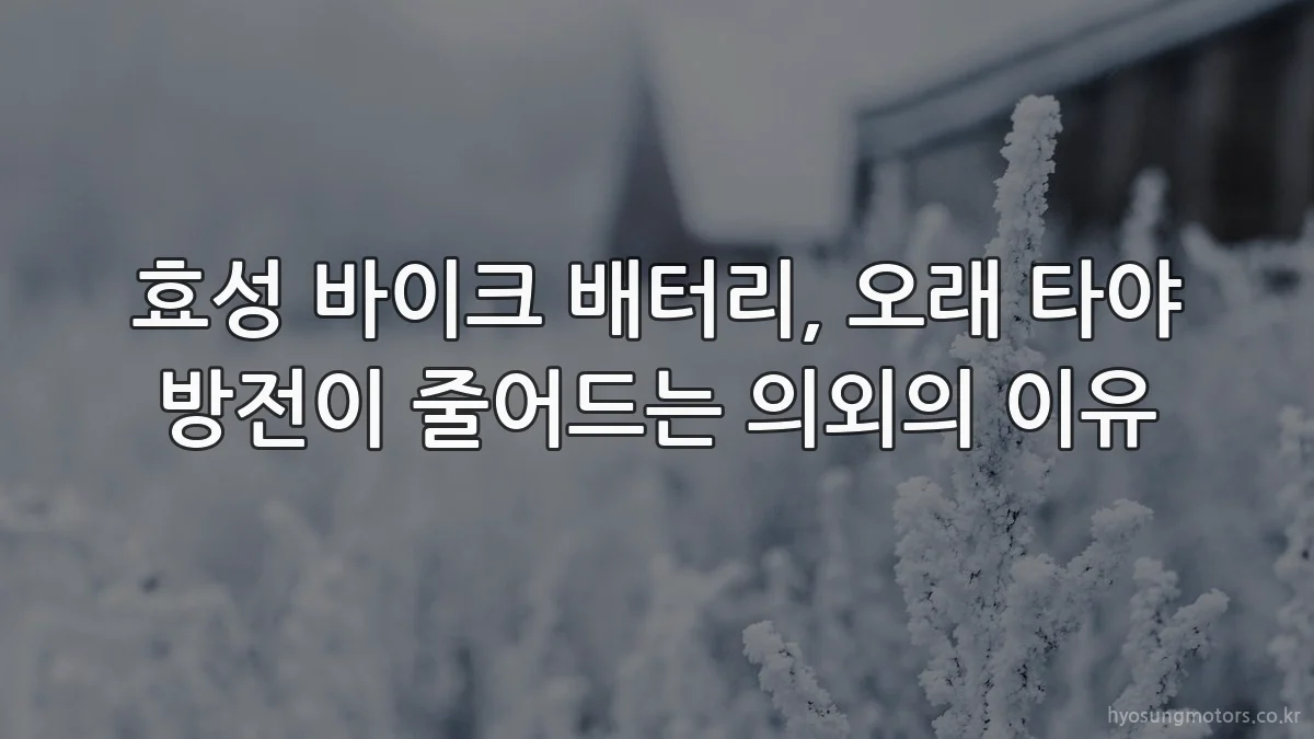 효성 바이크 배터리, 오래 타야 방전이 줄어드는 의외의 이유