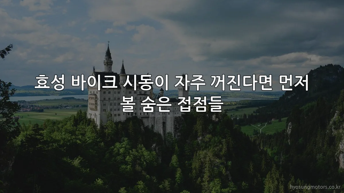 효성 바이크 시동이 자주 꺼진다면 먼저 볼 숨은 접점들