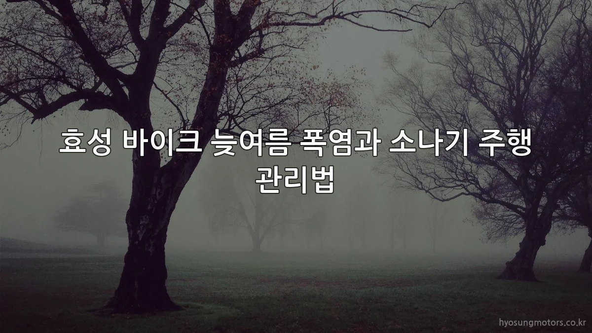 효성 바이크 늦여름 폭염과 소나기 주행 관리법