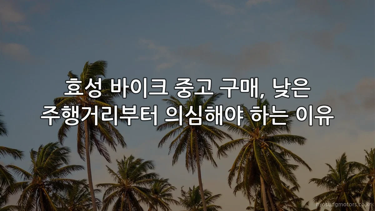 효성 바이크 중고 구매, 낮은 주행거리부터 의심해야 하는 이유