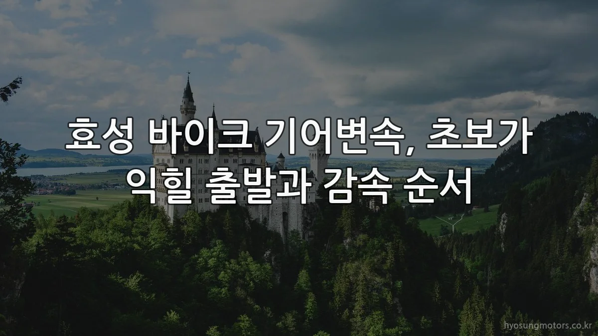 효성 바이크 기어변속, 초보가 익힐 출발과 감속 순서