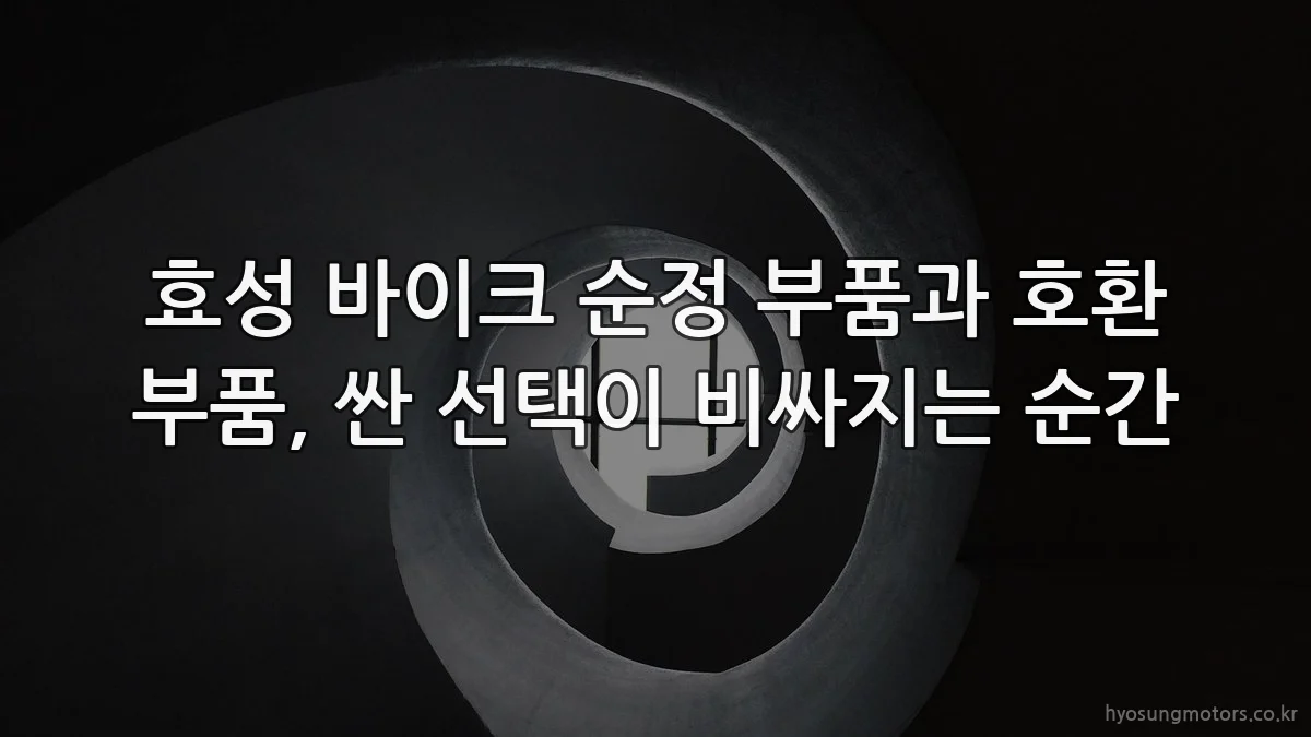 효성 바이크 순정 부품과 호환 부품, 싼 선택이 비싸지는 순간
