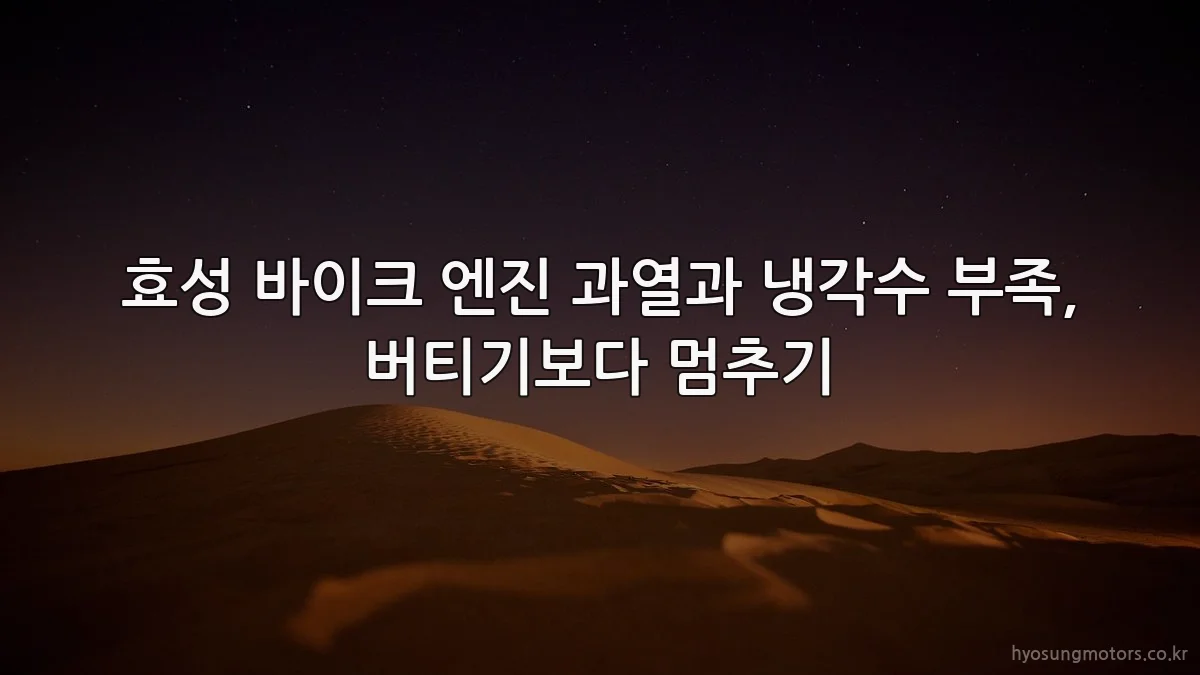 효성 바이크 엔진 과열과 냉각수 부족, 버티기보다 멈추기