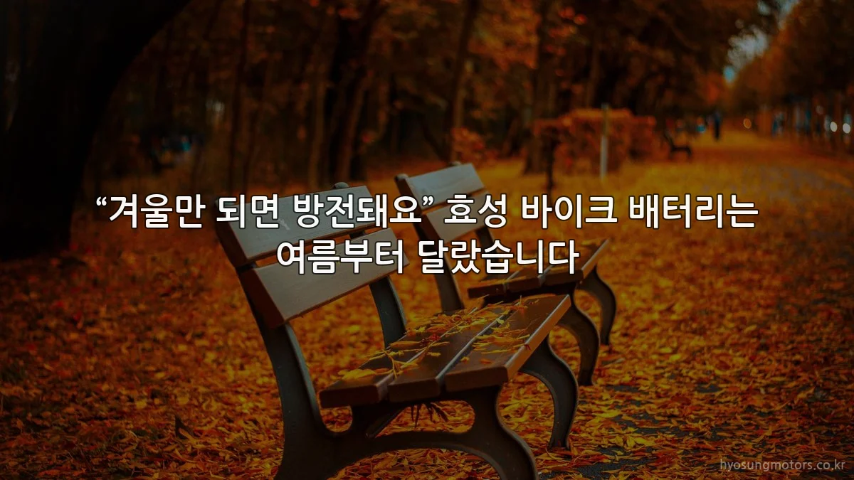“겨울만 되면 방전돼요” 효성 바이크 배터리는 여름부터 달랐습니다