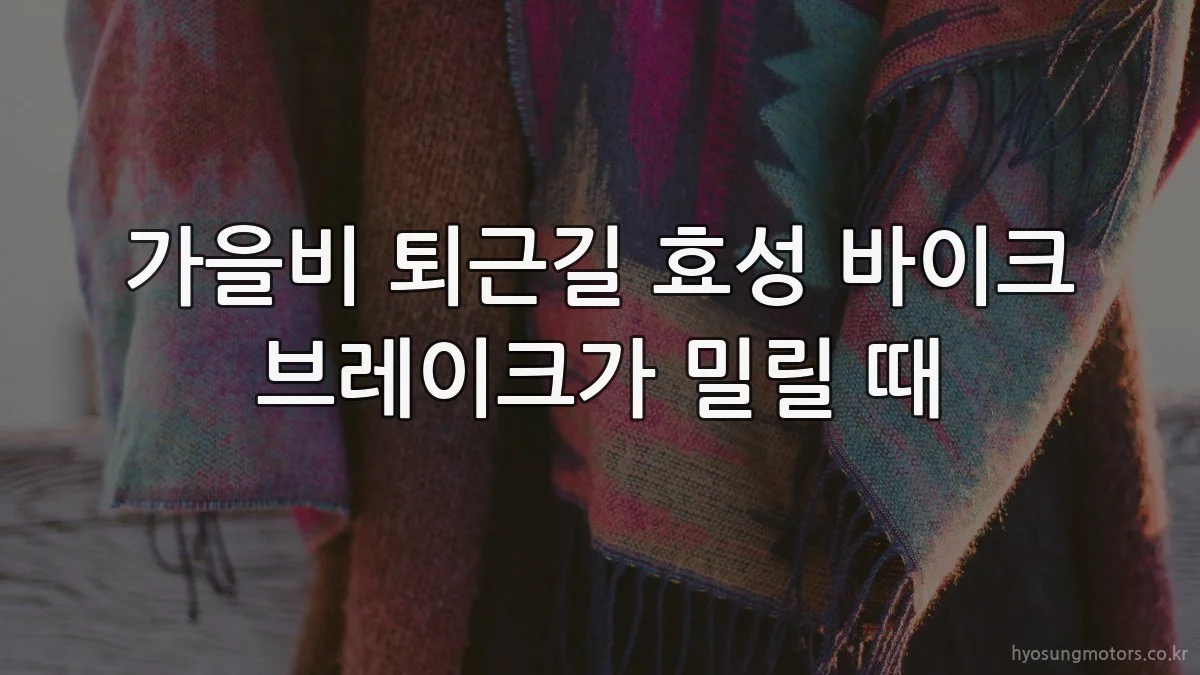 가을비 퇴근길 효성 바이크 브레이크가 밀릴 때