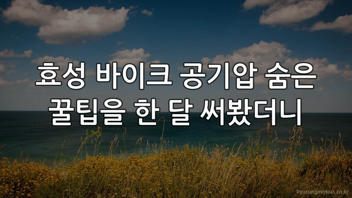 효성 바이크 공기압 숨은 꿀팁을 한 달 써봤더니